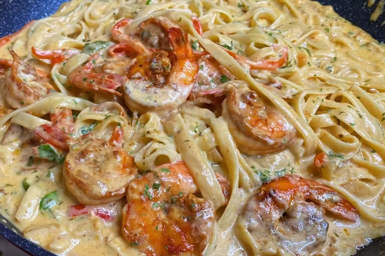 creamy shrimp pasta with milk